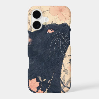 Cottage core Black Cat Botanical Flowers Digital P iPhone 17 Case