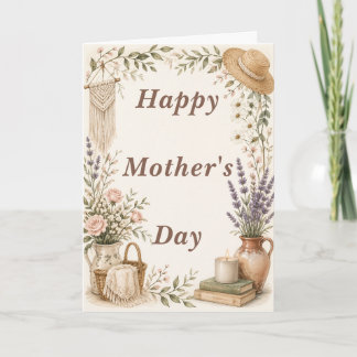 Cottage Core Boho Chic Mother's Day Card