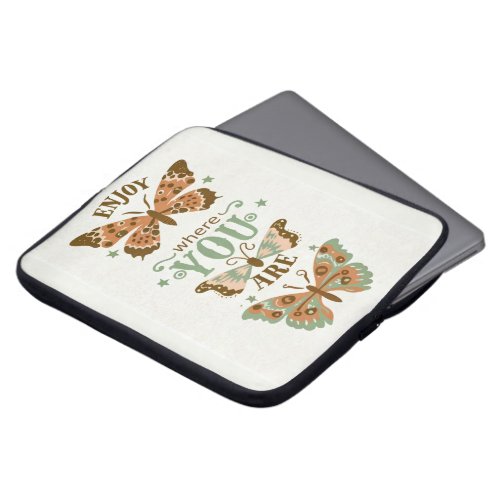 cottage_core butterflies enjoy where you are laptop sleeve
