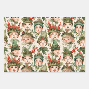 Cottage Core Christmas Elves Wrapping Paper