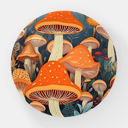 Cottage Core Colorful Mushrooms Pattern Paperweight