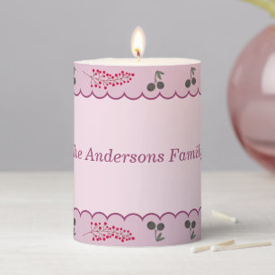 Cottage Core Fall Aesthetics Personalize Name Pillar Candle