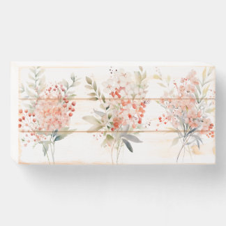 Cottage core floral distressed look wooden box sign