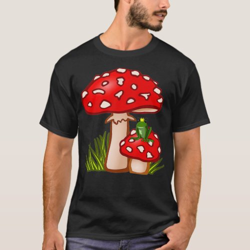 COTTAGE CORE FROG PRINCE TOAD STOOL MUSHROOMS T_Shirt