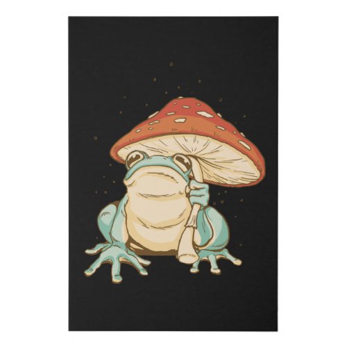 Cottage Core Frog Umbrella Faux Canvas Print