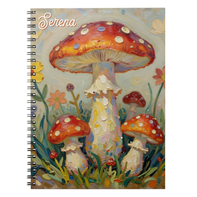  Cottage Core Mushroom Personalized  Notebook (Front)
