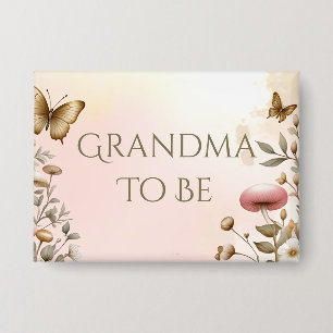 Cottage Core Mushrooms and Flowers Grandma Button