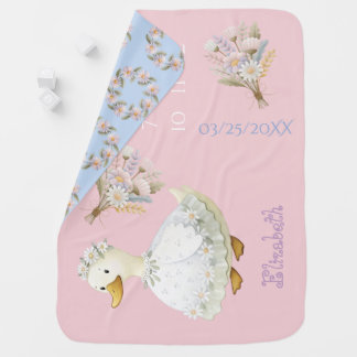 Cottage Core Pastel Fantasy Duck Florals Childhood Baby Blanket