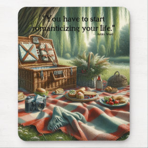 Cottage core: Picnic Under the Willow Mouse Pad