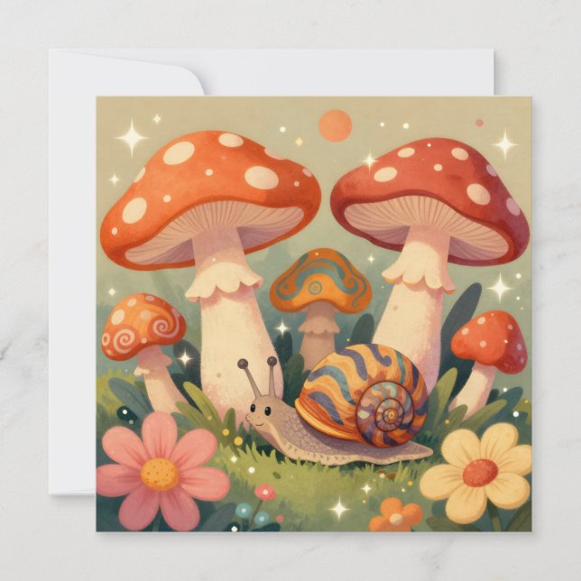 Cottage Core Snail and Musrhooms (Front)