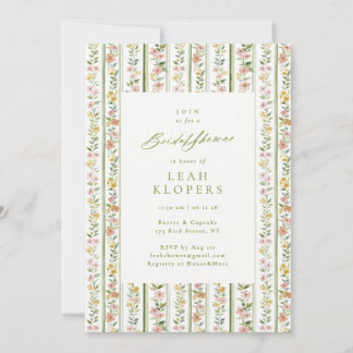 cottage core sweet flowers bridal shower rsvp invitation