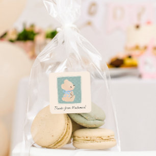 Cottage Core Teddy Bear Baby Shower Stickers