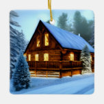 Cottage Country Northern Pine Cabin Ceramic Ornament at Zazzle
