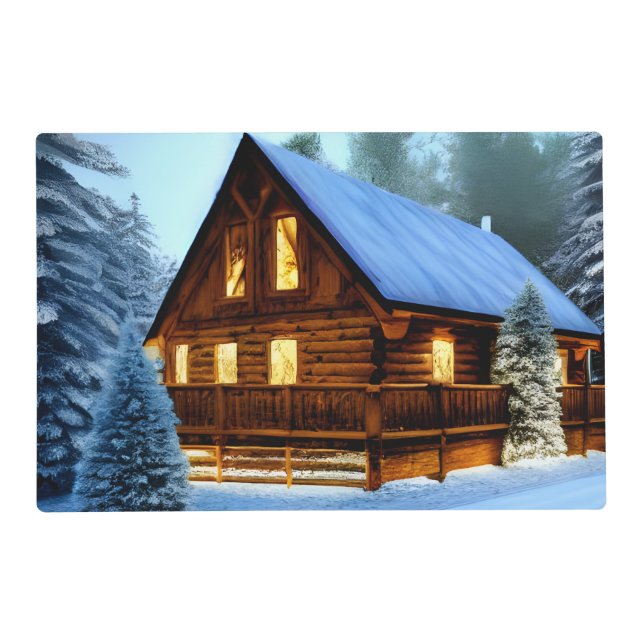 Cottage Country Northern Pine Cabin Placemat (Front)