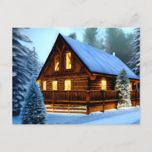 Cottage Country Northern Pine Cabin Postcard