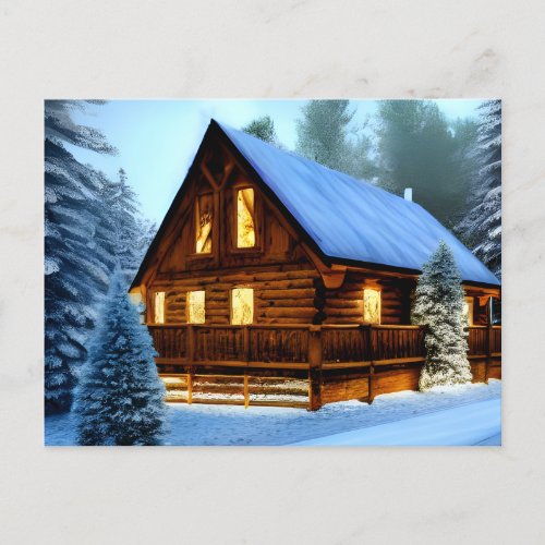 Cottage Country Northern Pine Cabin Postcard