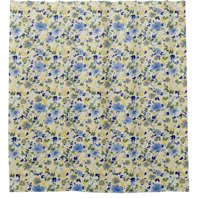 Cottage Floral Shower Curtain (Front)