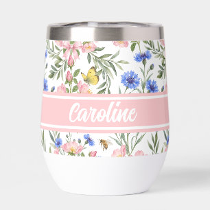 Cottage Floral Yoga Refreshment Thermal Wine Tumbler