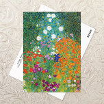 Cottage Flower Garden Landscape Gustav Klimt Postcard<br><div class="desc">A fine art postcard with the painting by the Austrian artist Gustav Klimt (1862-1918),  Cottage Garden (c. 1906). A colorful fine art landscape of asters,  petunias and other flowers.</div>