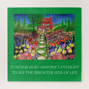 Cottage Flower Garden Quote Template Jigsaw Puzzle