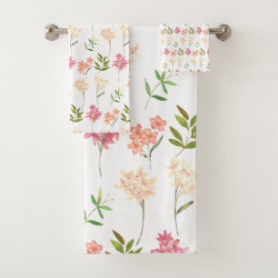 Cottage flowers traditional cosy pattern bath towel set