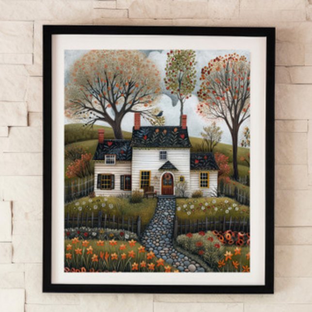 Cottage Folk Art Oil Painting Poster (Creator Uploaded)