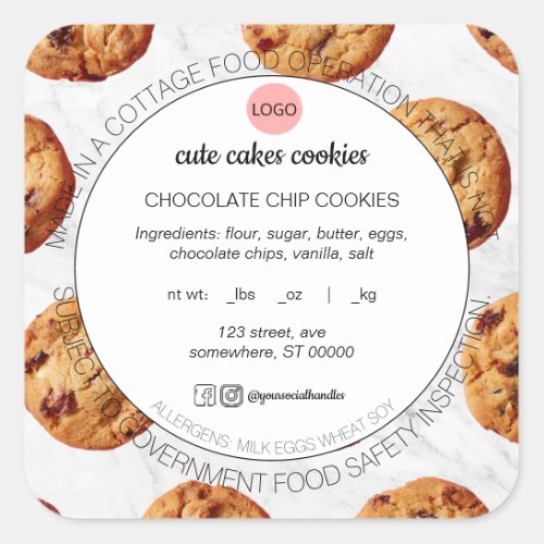 Cottage Food Law Baked Goods Stickers