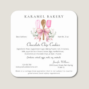 Cottage Food Law Label Utensils Cooking