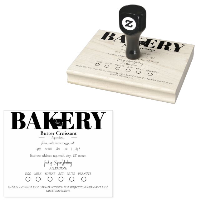 Cottage Food Law Rubber Stamp (Stamped)