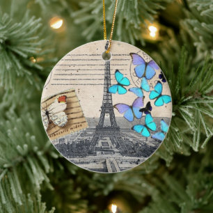 Cottage French france travel paris eiffel tower Ceramic Ornament