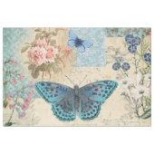 Cottage Garden Butterfly Floral Script Decoupage Tissue Paper | Zazzle