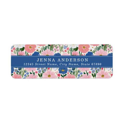 Cottage Garden Floral Background Address Label