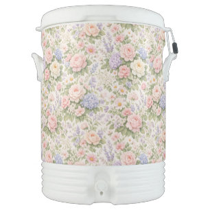 Cottage Garden Floral Pattern Beverage Cooler