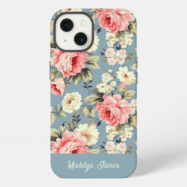 Cottage Garden Flowers Pattern Personalized Iphone Case (Back)