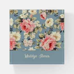Cottage Garden Flowers Personalized Paperweight