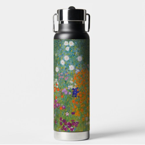 Cottage Garden Gustav Klimt famous painting Water Bottle