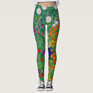 Cottage Garden Gustav Klimt Leggings