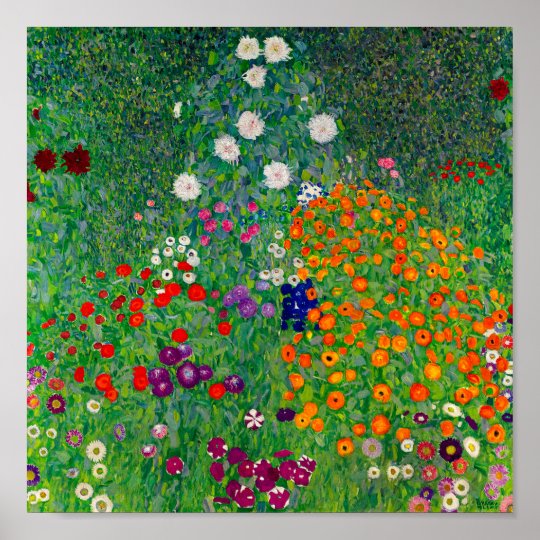 Cottage Garden Gustav Klimt Poster | Zazzle.com