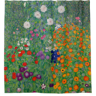 Cottage Garden Gustav Klimt Restored Shower Curtain