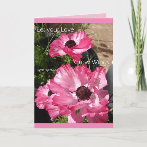 Cottage Garden Let your Love Grow Pink floral Card