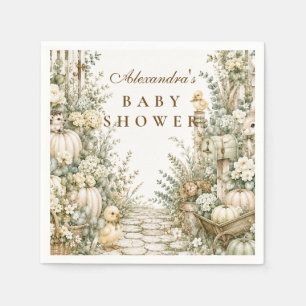 Cottage Garden Little Pumpkin Baby Shower Napkins