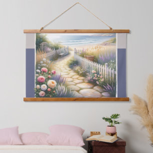 Cottage Garden Path to the Sea Hanging Tapestry