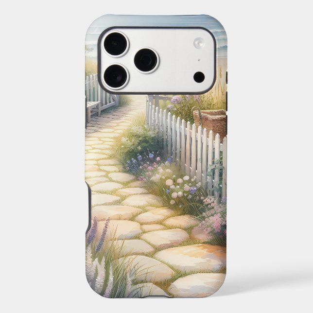 Cottage Garden Path to the Sea iPhone Case (Back)