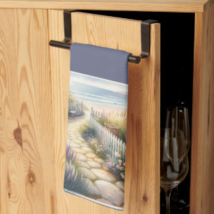 Cottage Garden Path to the Sea Kitchen Towel