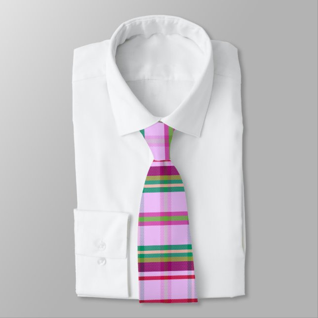 Cottage Garden Plaid LRVR Neck Tie (Tied)