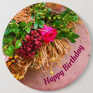 Cottage garden, Rosalinde Personalized Button