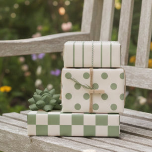 Cottage Garden Sage Green 3 Pack Collection Wrapping Paper Sheets