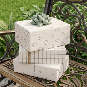 Cottage Garden Sage Green Minimalist Wrapping Paper Sheets