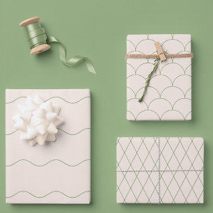 Cottage Garden Sage Green Soft Romantic Mermaid Wrapping Paper Sheets