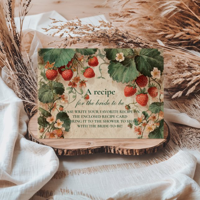 Cottage Garden Strawberry Bridal Shower Enclosure Card (Creator Uploaded)